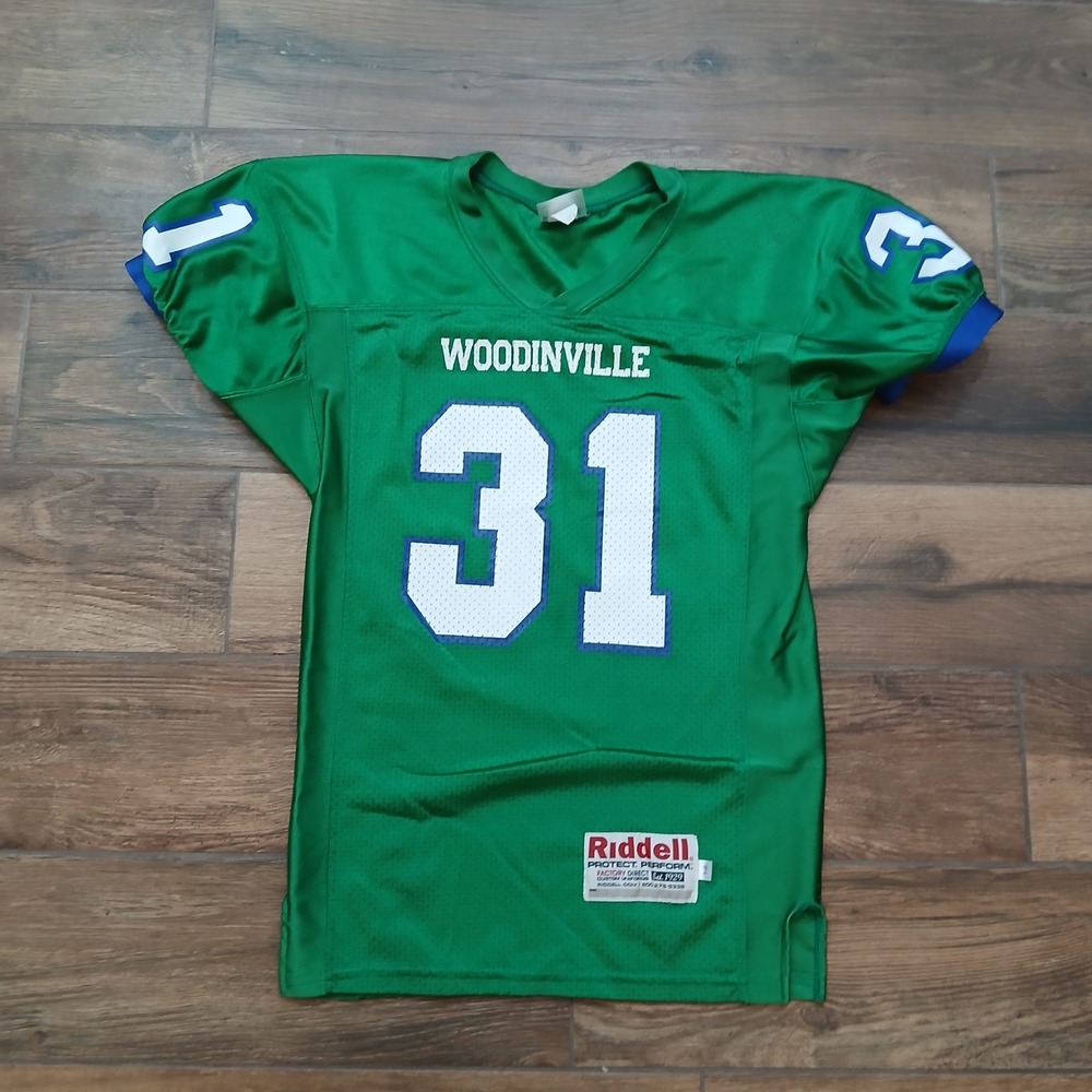 Riddell Football Jersey Kids Youth Medium Green Woodinville #31 Game Jersey Mesh
